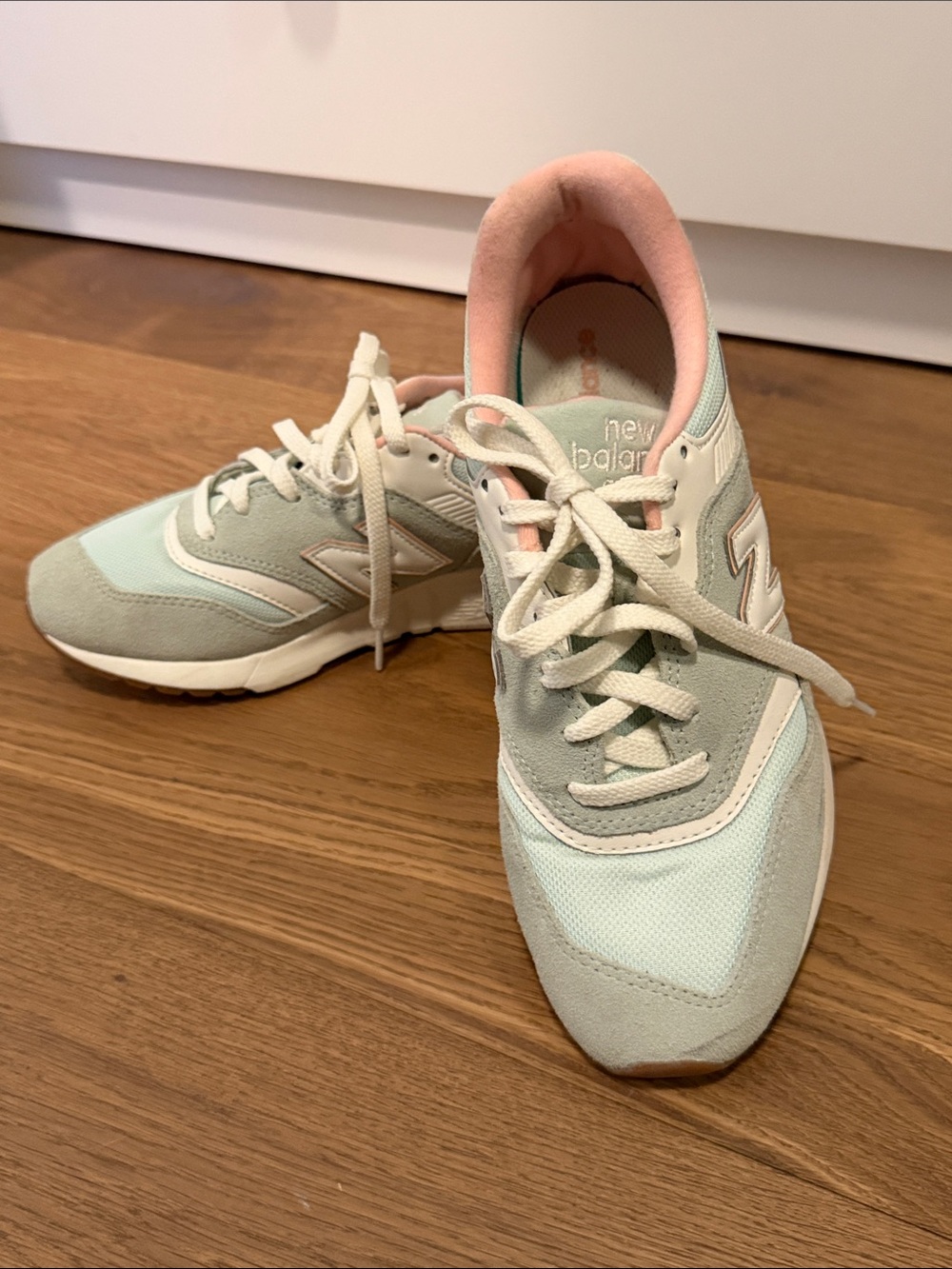 New Balance Women’s Mint Green & Blush Athletic Sneakers